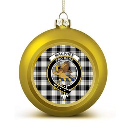 ScotsTee Shop Scottish MacPhee B&W Modern Crest Tartan Christmas Ball Ornament