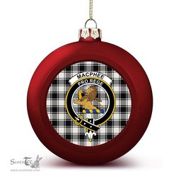ScotsTee Shop Scottish MacPhee B&W Modern Crest Tartan Christmas Ball Ornament