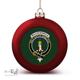 ScotsTee Shop Scottish MacKendrick Modern Crest Tartan Christmas Ball Ornament