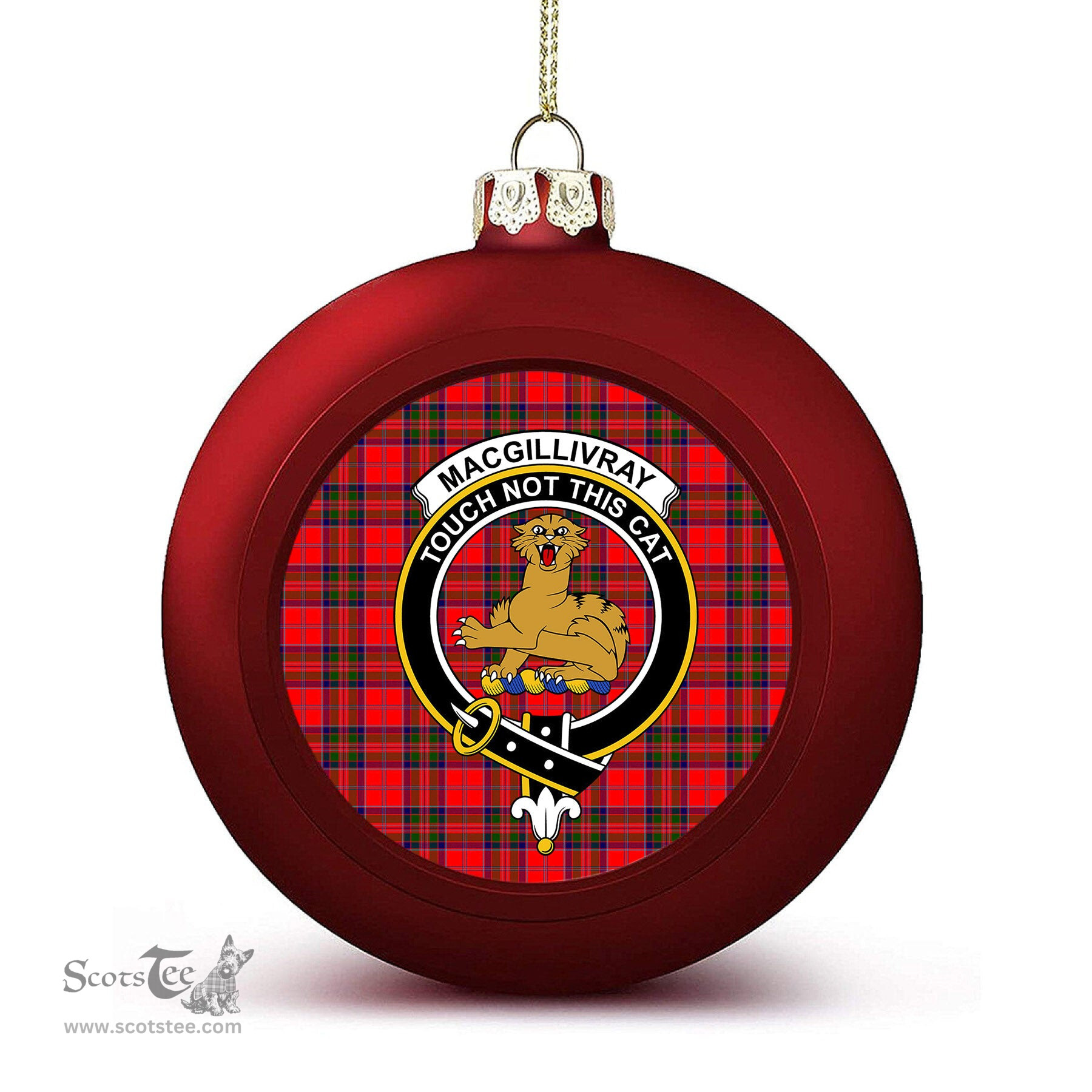 ScotsTee Shop Scottish MacGillivray Modern Crest Tartan Christmas Ball Ornament