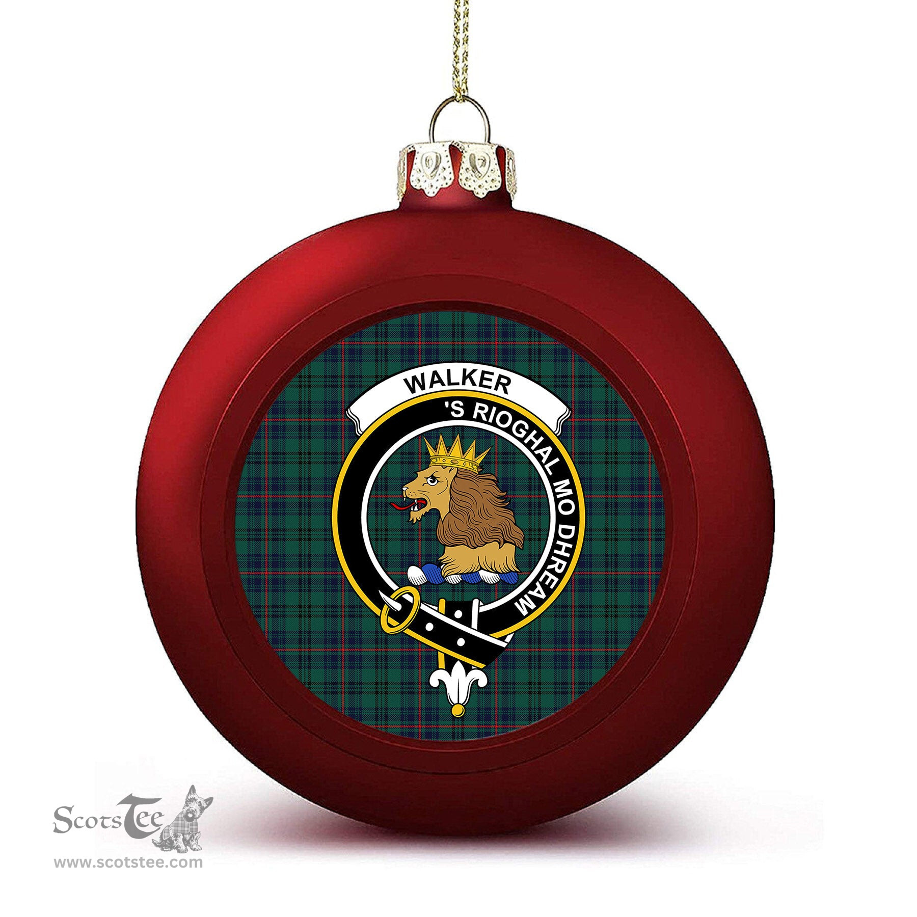 ScotsTee Shop Scottish Walker Hunting Modern Crest Tartan Christmas Ball Ornament