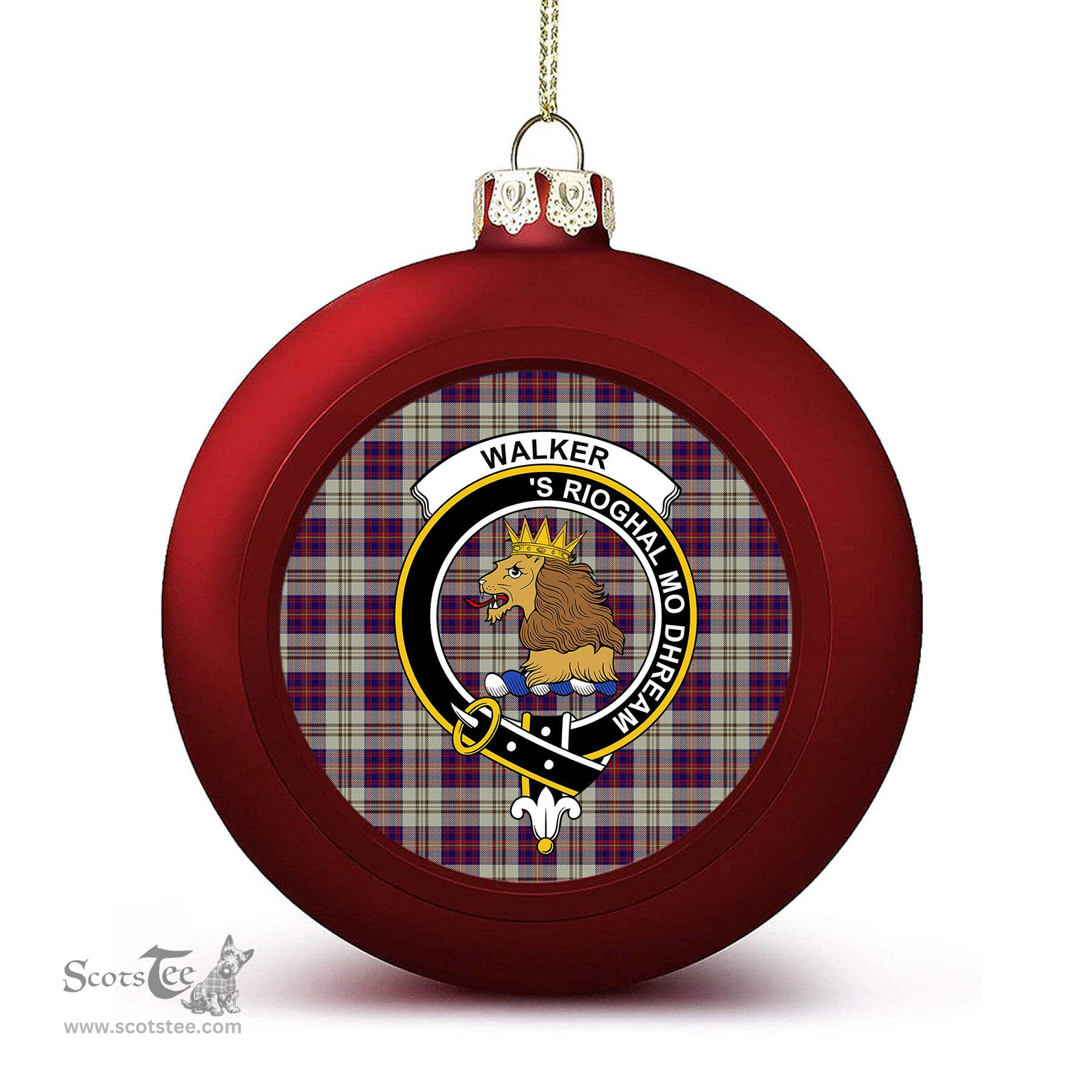 ScotsTee Shop Scottish Walker Dress Crest Tartan Christmas Ball Ornament