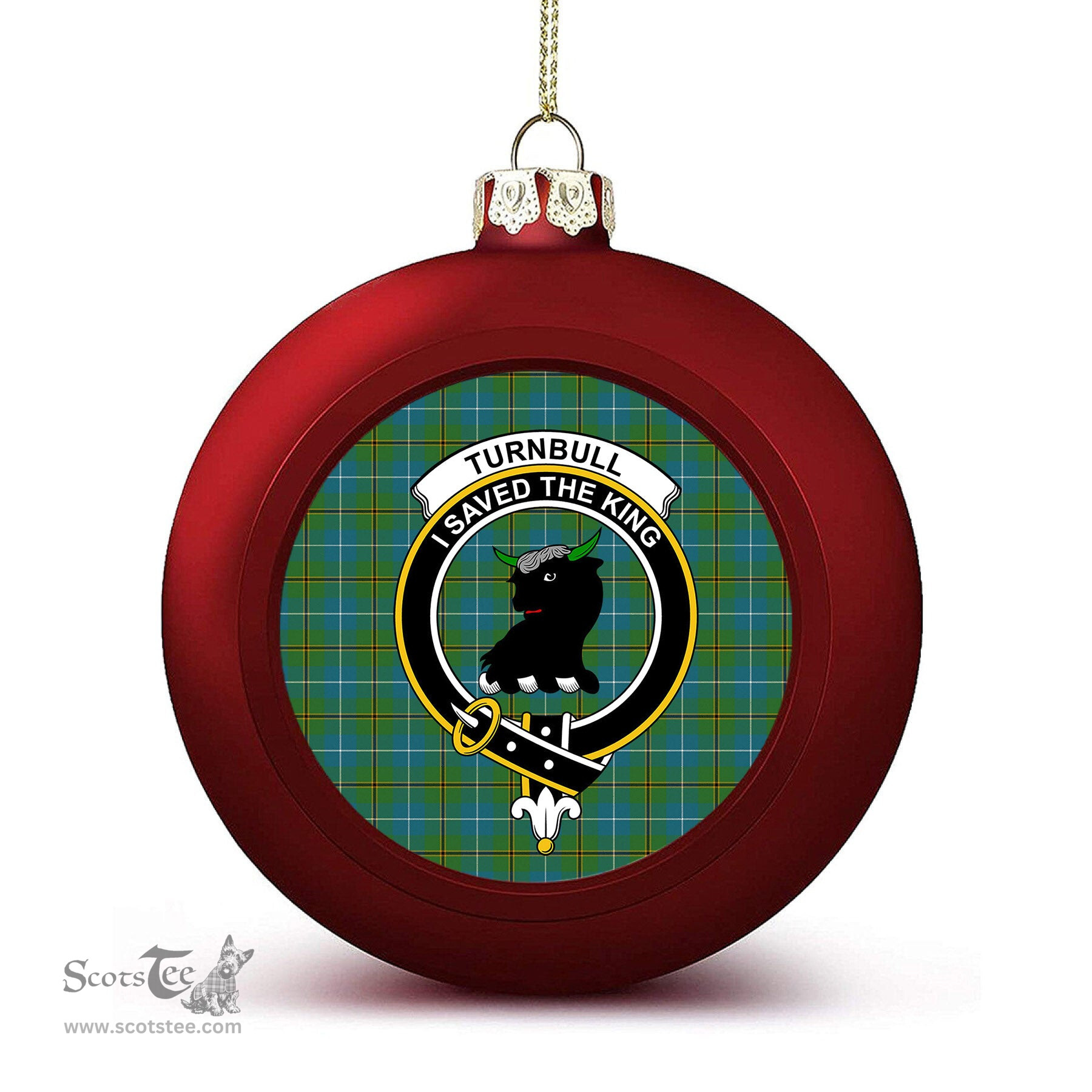 ScotsTee Shop Scottish Turnbull Hunting Ancient Clan Crest Tartan Christmas Ball Ornament