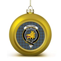 ScotsTee Shop Scottish MacTavish Dress Crest Tartan Christmas Ball Ornament