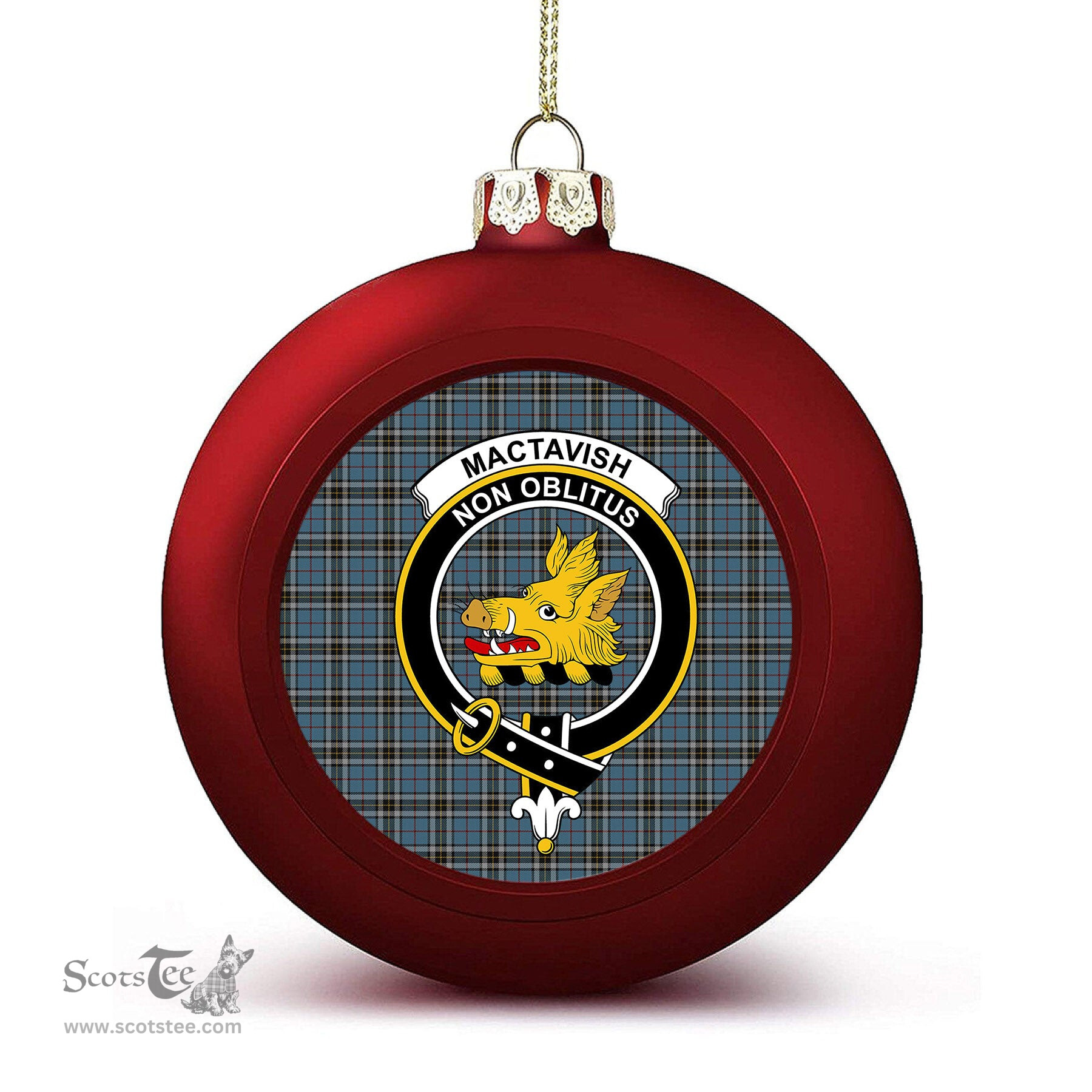 ScotsTee Shop Scottish MacTavish Dress Crest Tartan Christmas Ball Ornament