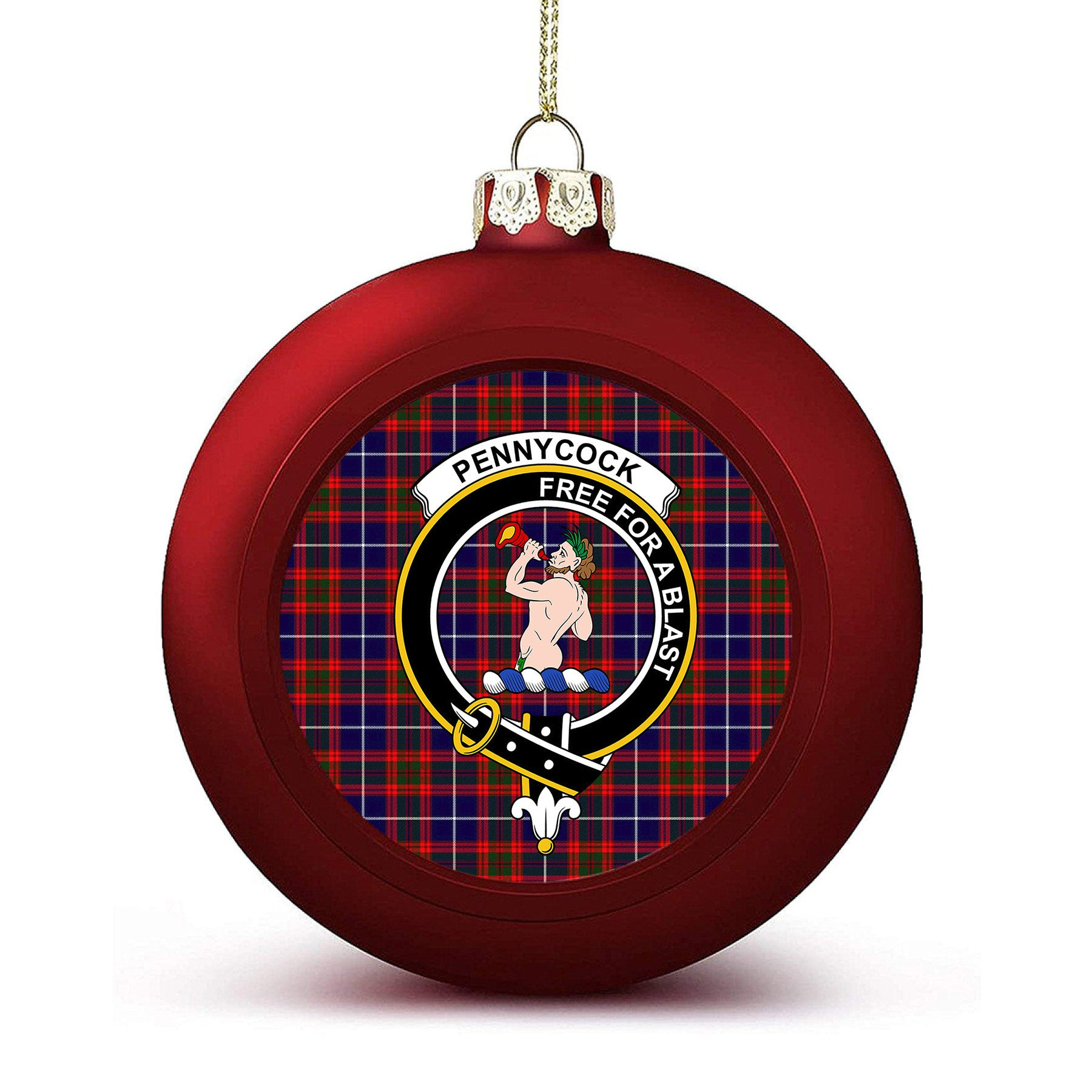 ScotsTee Shop Scottish Pennycook Modern Crest Tartan Christmas Ball Ornament