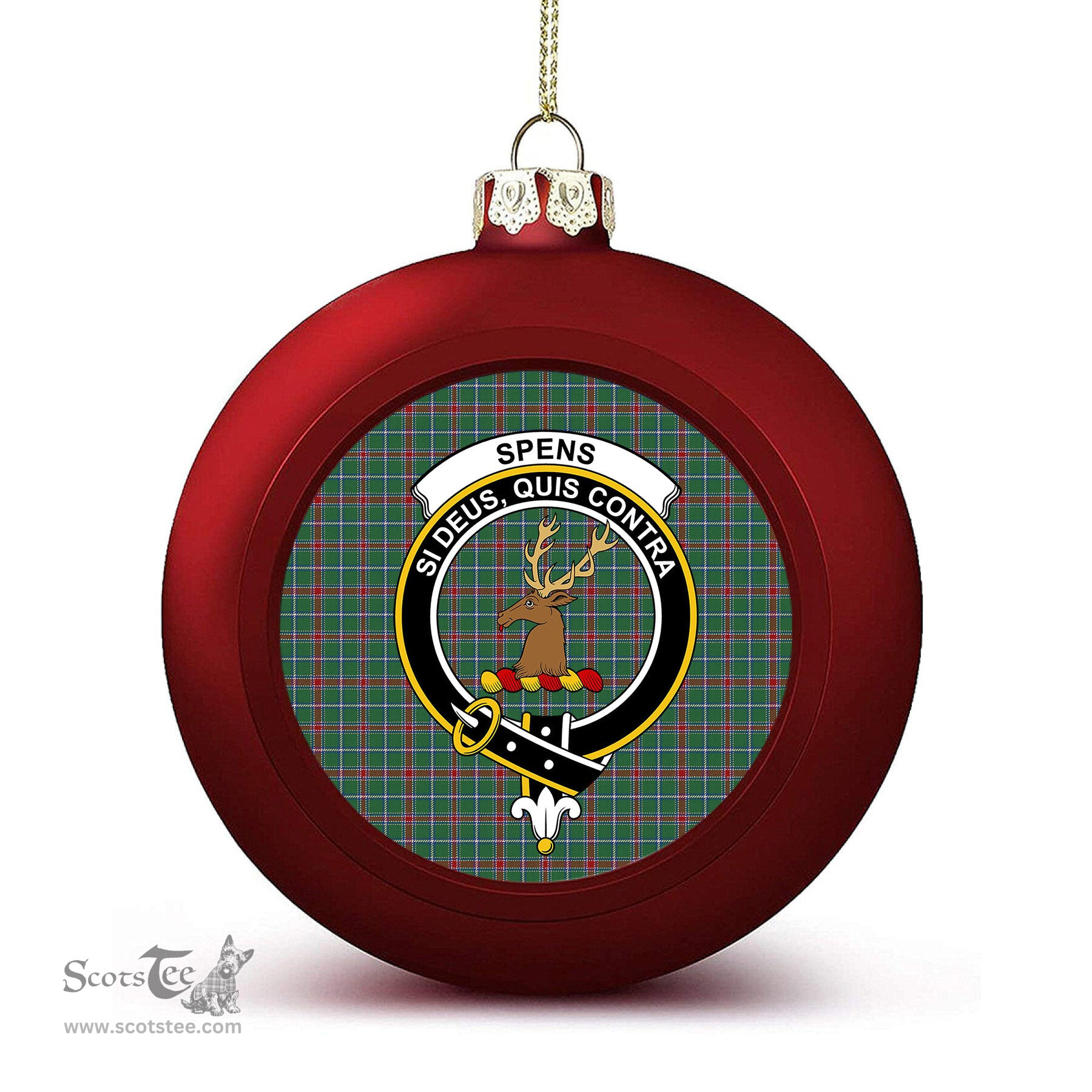 ScotsTee Shop Scottish Spens Fragment Modern Clan Crest Tartan Christmas Ball Ornament