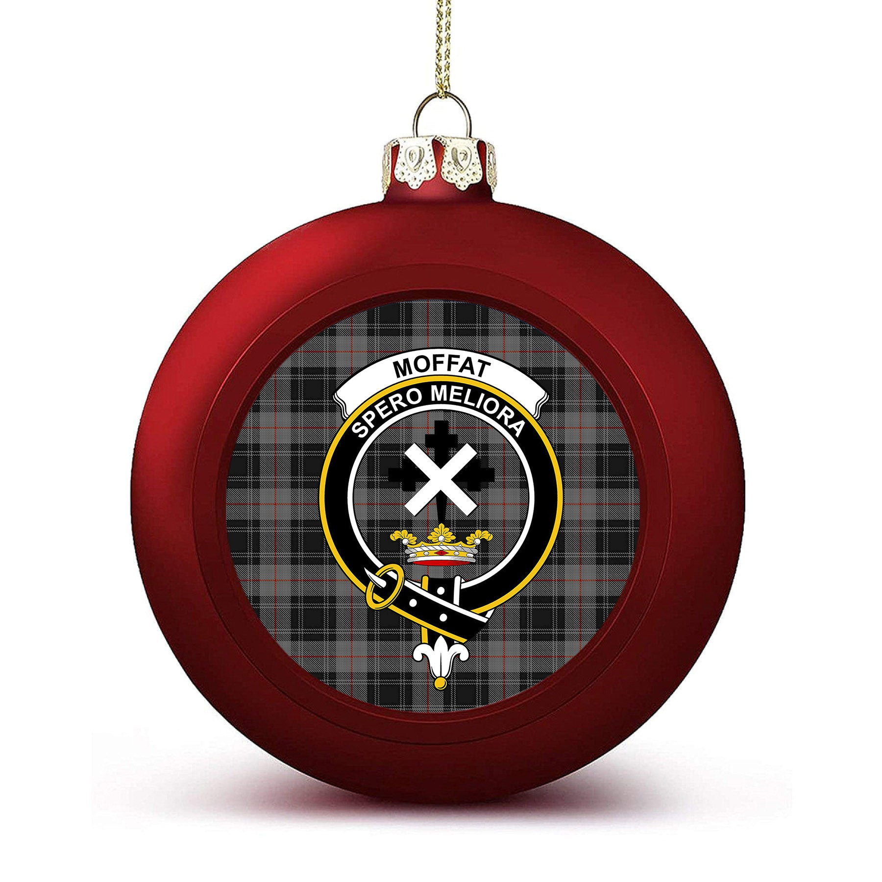 ScotsTee Shop Scottish Moffat Modern Crest Tartan Christmas Ball Ornament