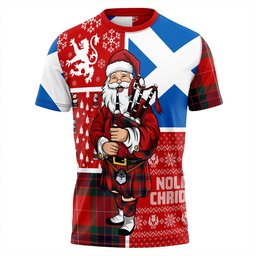 ScotsTee Shop Scottish Abernethy Modern Clan Crest Tartan T-Shirt Scotland Christmas Santa