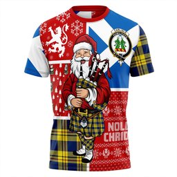ScotsTee Shop Scottish Carlisle (Carlill) Modern Clan Crest Tartan T-Shirt Scotland Christmas Santa