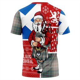 ScotsTee Shop Scottish Brodie Silver (Brodie Muted) Weathered Clan Crest Tartan T-Shirt Scotland Christmas Santa