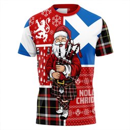 ScotsTee Shop Scottish Black (DCD) Modern Clan Crest Tartan T-Shirt Scotland Christmas Santa