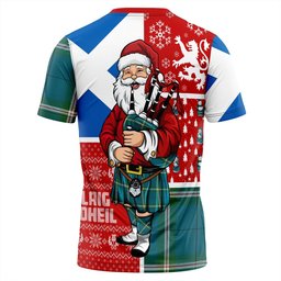 ScotsTee Shop Scottish Cleland Ancient Clan Crest Tartan T-Shirt Scotland Christmas Santa