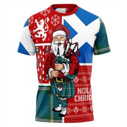 ScotsTee Shop Scottish Cleland Ancient Clan Crest Tartan T-Shirt Scotland Christmas Santa
