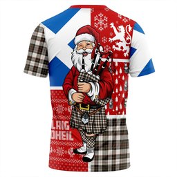 ScotsTee Shop Scottish Brodie Black & White Weathered Clan Crest Tartan T-Shirt Scotland Christmas Santa