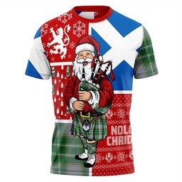 ScotsTee Shop Scottish Currie Modern Clan Crest Tartan T-Shirt Scotland Christmas Santa