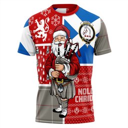 ScotsTee Shop Scottish Dunbar of Pitgaveny Weathered Clan Crest Tartan T-Shirt Scotland Christmas Santa