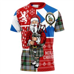ScotsTee Shop Scottish Dinwoodie Modern Clan Crest Tartan T-Shirt Scotland Christmas Santa