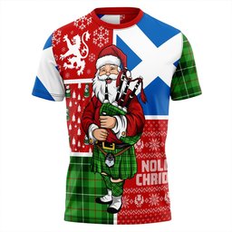 ScotsTee Shop Scottish Galloway District Clan Crest Tartan T-Shirt Scotland Christmas Santa