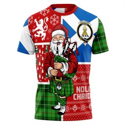 ScotsTee Shop Scottish Galloway District Clan Crest Tartan T-Shirt Scotland Christmas Santa