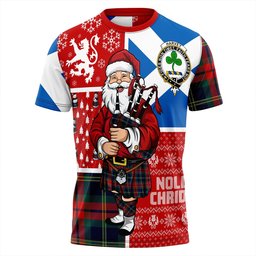 ScotsTee Shop Scottish Harvey Modern Clan Crest Tartan T-Shirt Scotland Christmas Santa