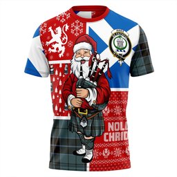 ScotsTee Shop Scottish Innes (Georgina) Weathered Clan Crest Tartan T-Shirt Scotland Christmas Santa