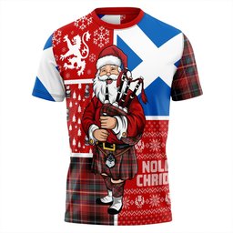 ScotsTee Shop Scottish Innes Red Weathered Clan Crest Tartan T-Shirt Scotland Christmas Santa