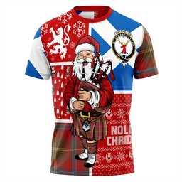ScotsTee Shop Scottish Hutcheson Weathered Clan Crest Tartan T-Shirt Scotland Christmas Santa