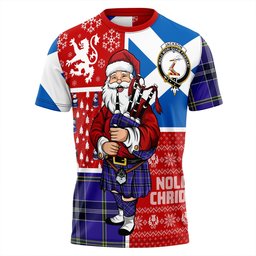 ScotsTee Shop Scottish Jackson Modern Clan Crest Tartan T-Shirt Scotland Christmas Santa