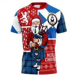 ScotsTee Shop Scottish Haney Blue Ancient Clan Crest Tartan T-Shirt Scotland Christmas Santa