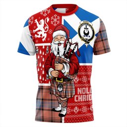 ScotsTee Shop Scottish Haney Dress Weathered Clan Crest Tartan T-Shirt Scotland Christmas Santa