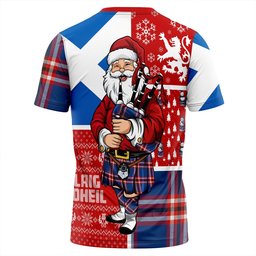 ScotsTee Shop Scottish Laing of Archiestown (Lang of Archiestown) Modern Clan Crest Tartan T-Shirt Scotland Christmas Santa