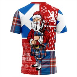 ScotsTee Shop Scottish Laing of Archiestown (Lang of Archiestown) Ancient Clan Crest Tartan T-Shirt Scotland Christmas Santa