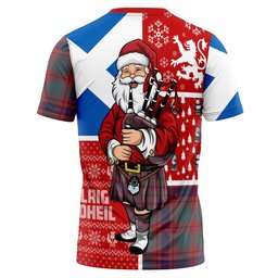 ScotsTee Shop Scottish Logan Light Weathered Clan Crest Tartan T-Shirt Scotland Christmas Santa