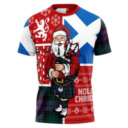 ScotsTee Shop Scottish MacArthur of Milton Modern Clan Crest Tartan T-Shirt Scotland Christmas Santa