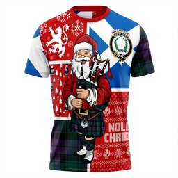 ScotsTee Shop Scottish MacArthur of Milton Modern Clan Crest Tartan T-Shirt Scotland Christmas Santa