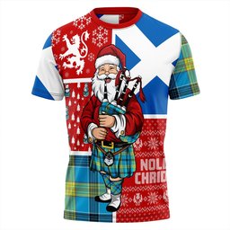 ScotsTee Shop Scottish Laing (Lang) Modern Clan Crest Tartan T-Shirt Scotland Christmas Santa