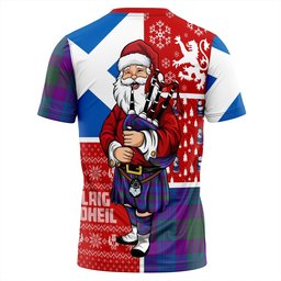 ScotsTee Shop Scottish Lang (Laing) Modern Clan Crest Tartan T-Shirt Scotland Christmas Santa