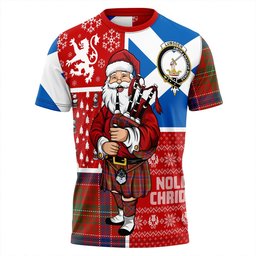 ScotsTee Shop Scottish Lumsden Waistcoat Modern Clan Crest Tartan T-Shirt Scotland Christmas Santa