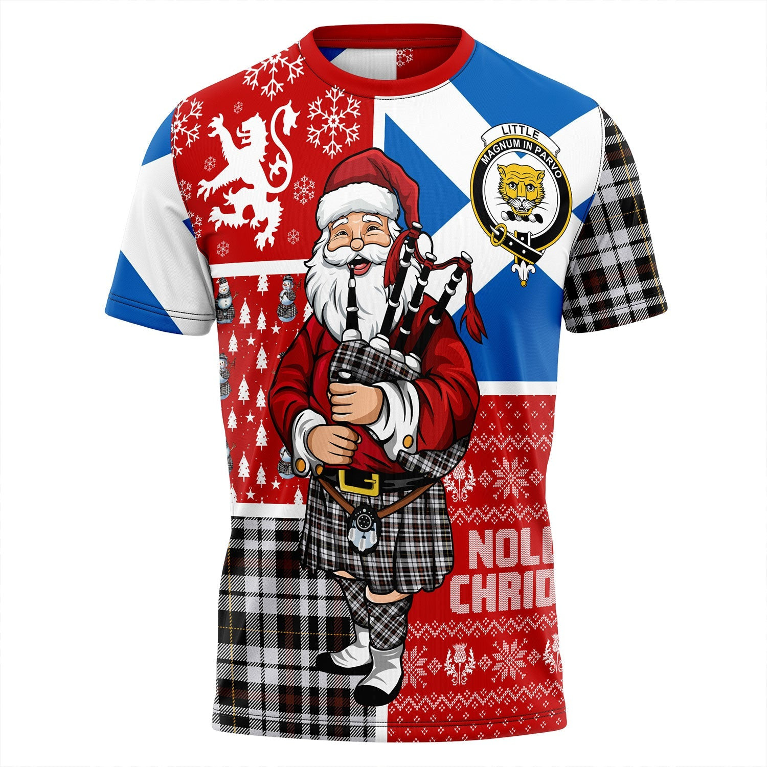 ScotsTee Shop Scottish Little Arisaid Modern Clan Crest Tartan T-Shirt Scotland Christmas Santa