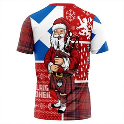 ScotsTee Shop Scottish MacClure Weathered Clan Crest Tartan T-Shirt Scotland Christmas Santa