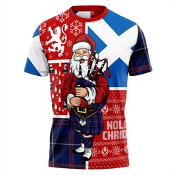ScotsTee Shop Scottish Bryson Modern Clan Crest Tartan T-Shirt Scotland Christmas Santa