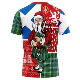 ScotsTee Shop Scottish MacDonald Lord of the Isles; Hunting Ancient Clan Crest Tartan T-Shirt Scotland Christmas Santa