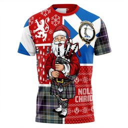 ScotsTee Shop Scottish MacKellar Weathered Clan Crest Tartan T-Shirt Scotland Christmas Santa