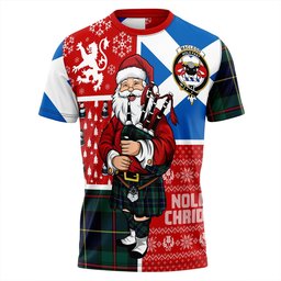 ScotsTee Shop Scottish MacLeod of Assynt Modern Clan Crest Tartan T-Shirt Scotland Christmas Santa