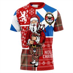 ScotsTee Shop Scottish MacLeod of Gesto Weathered Clan Crest Tartan T-Shirt Scotland Christmas Santa