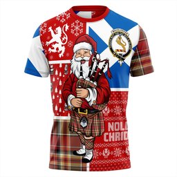 ScotsTee Shop Scottish MacGlashan Weathered Clan Crest Tartan T-Shirt Scotland Christmas Santa