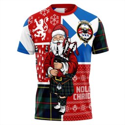 ScotsTee Shop Scottish MacLeod of Harris (MacLeod Hunting) Modern Clan Crest Tartan T-Shirt Scotland Christmas Santa