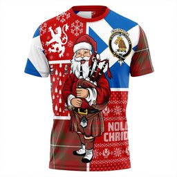 ScotsTee Shop Scottish MacGregor (Gregor) Weathered Clan Crest Tartan T-Shirt Scotland Christmas Santa