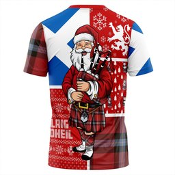 ScotsTee Shop Scottish MacLaine of LochBuie (Cockburn) (MacLaine) Weathered Clan Crest Tartan T-Shirt Scotland Christmas Santa